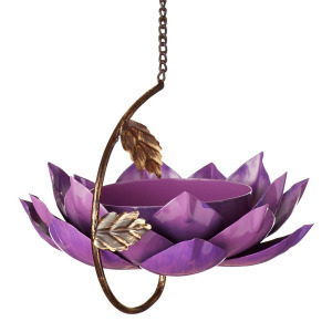 Rani Hanging Lotus Birdfeeders - Large Purple