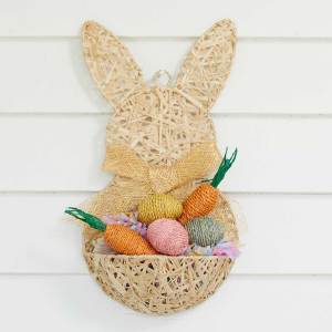 raffia rabbit wall basket alt 1