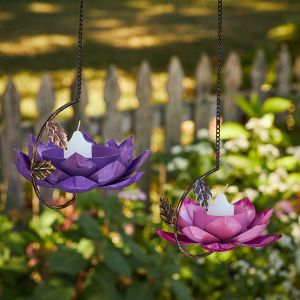 Rani Hanging Lotus Birdfeeders - Large Purple alt 5